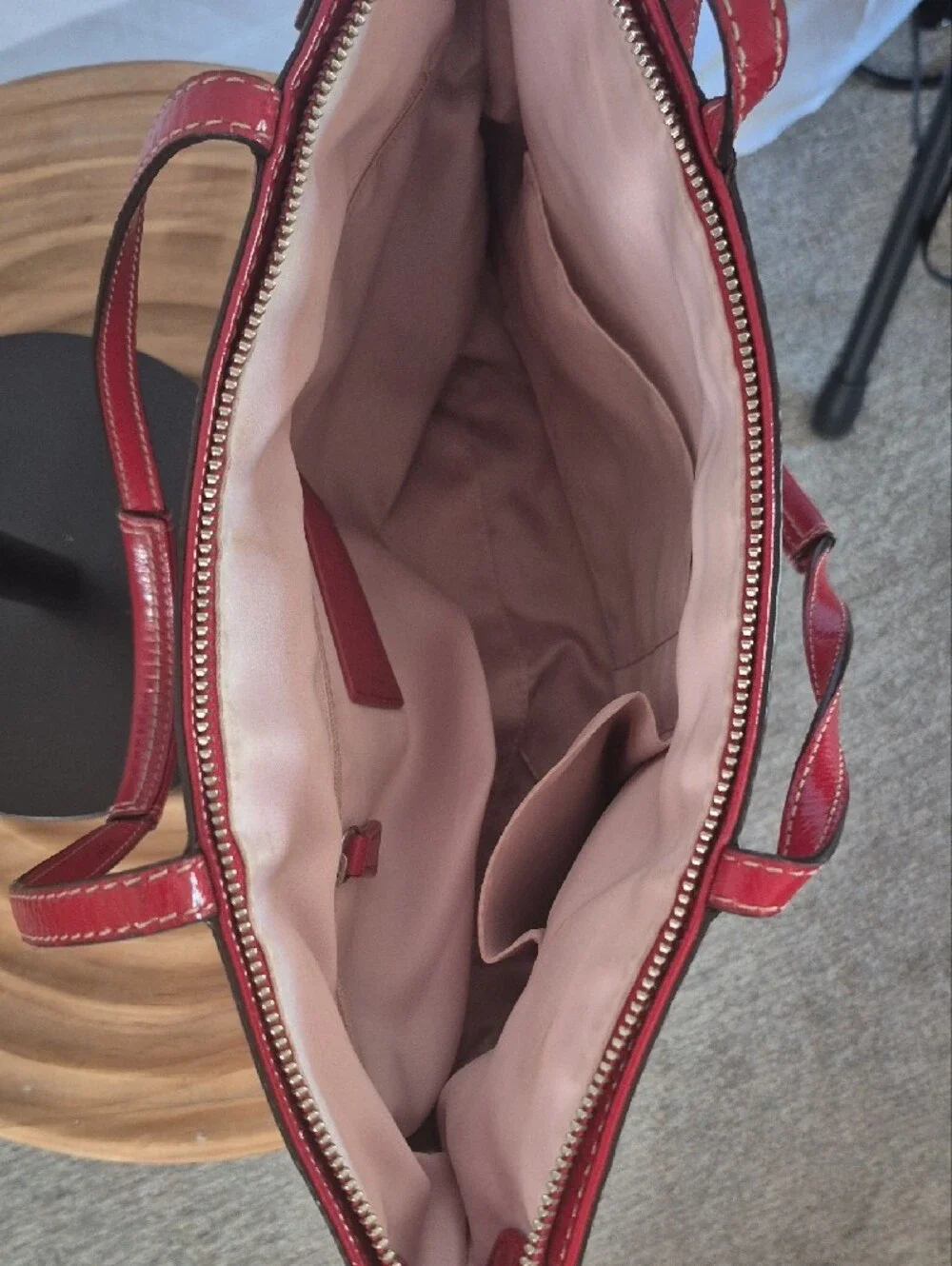 Coach Red Patent Signature Tote